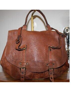 $650 Abaco Paris Soft Distressed Handbag Tote Satchel Purse Bag